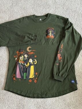 Disney Spirit Jersey Hocus Pocus 2 Green Graphic Sweatshirt 100% Cotton NWOT XL